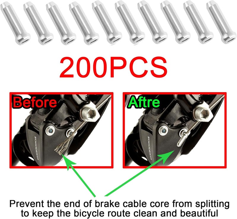 Ciomszan Bike Cable End Caps, Cable End Crimps, Alloy Brake Cable End Tips for Road Mountain Bicycle - Image 4
